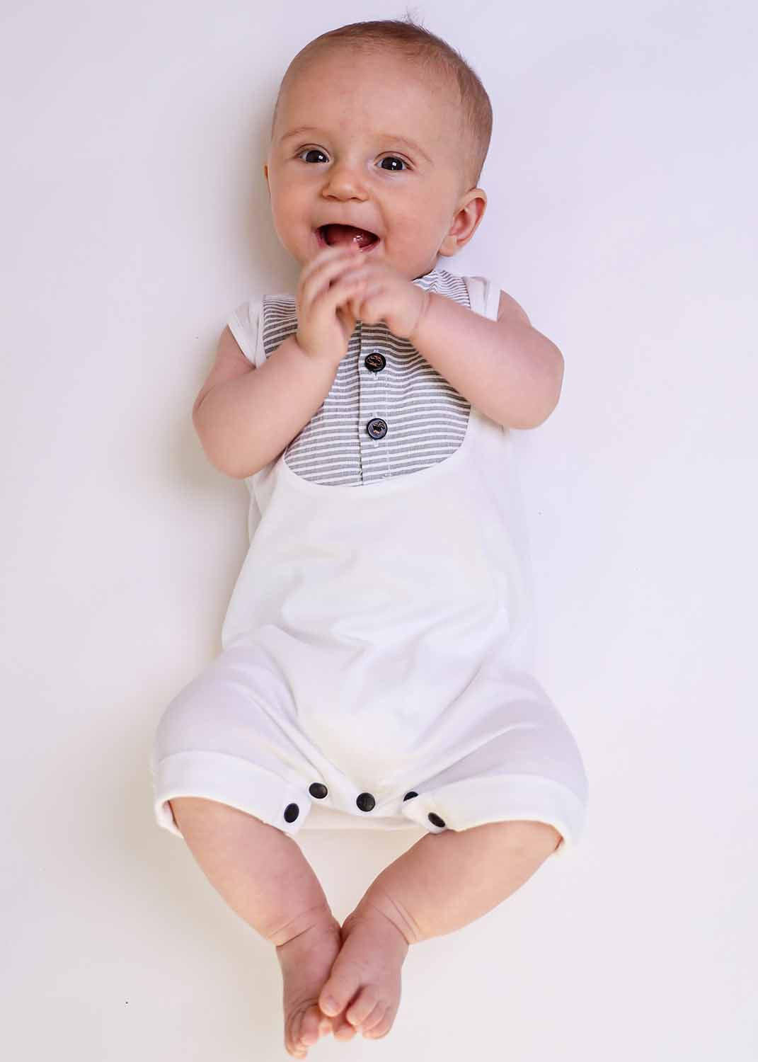 White Baby Overall, Preloved – Size 1 Year