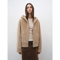 Bad boy hooded merino sheepskin jacket-3