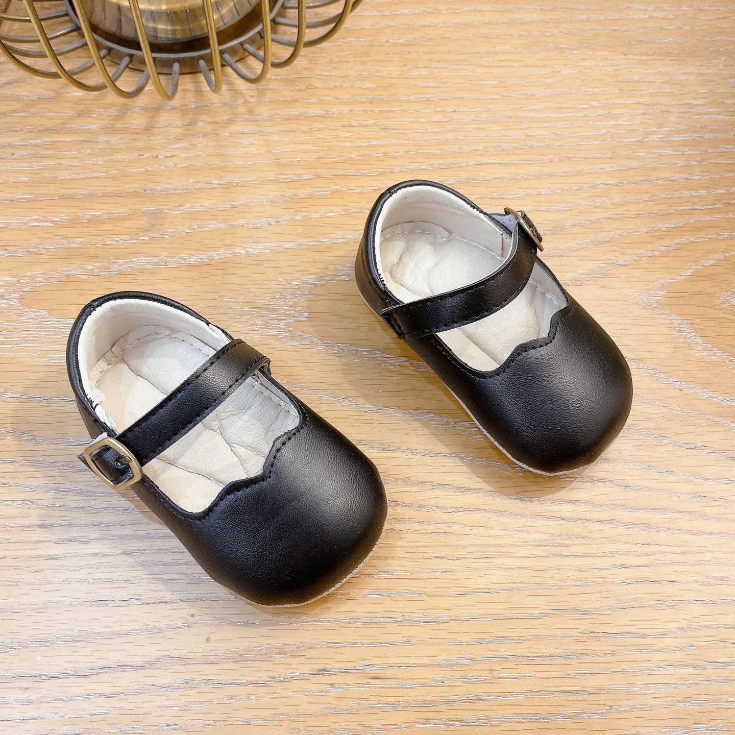 Polka Dot Romper & Black Leather Shoes Set for Baby & Kids Girls