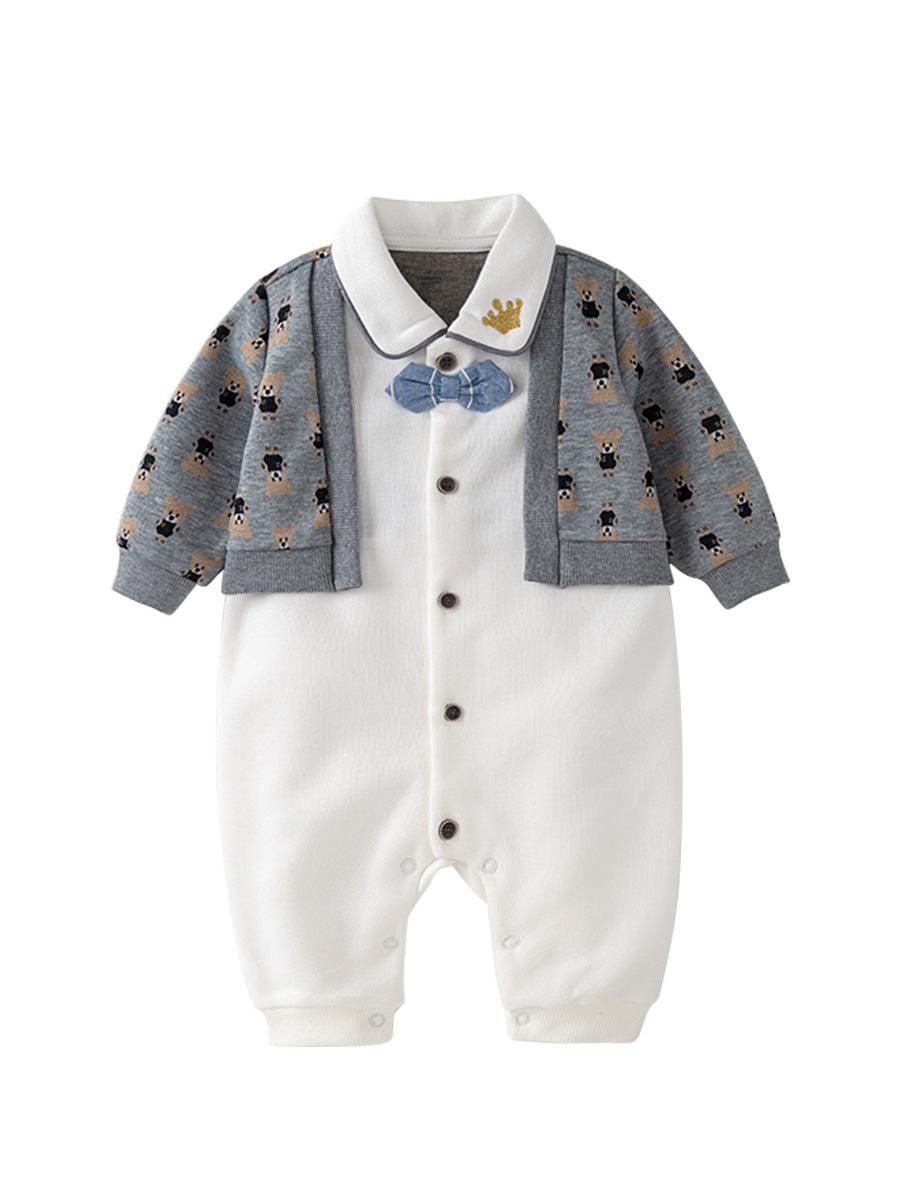 Cozy Autumn Romper for Baby Boy