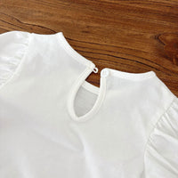 Summer Hot Selling Baby Girls Short Sleeves Solid Color T-shirt and Denim Skirt Clothing Set-2