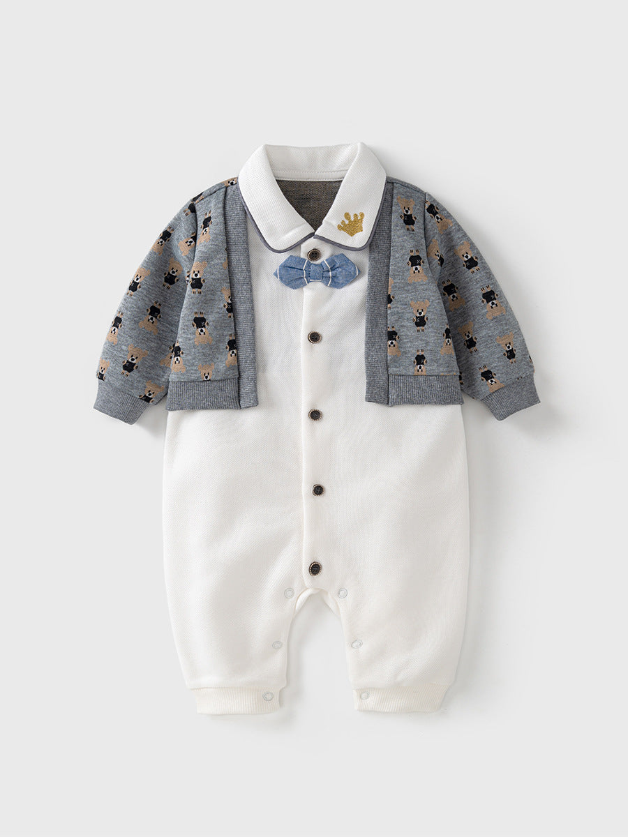 Cozy Autumn Romper for Baby Boy