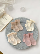 Summer Super Thin Breathable Socks For Girls: Baby Girls Solid Color Socks-0